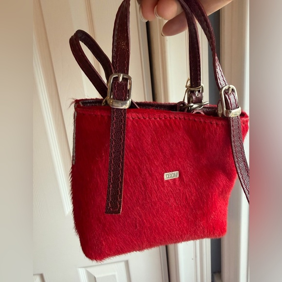 Cecconi Piero Burgundy and Red Mini Crossbody Bag 
Made in Italy. Women’s - Picture 10 of 11